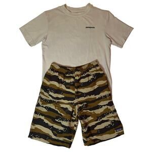 Bundle of Patagonia Kid's Large Shorts and Medium T-Shirt